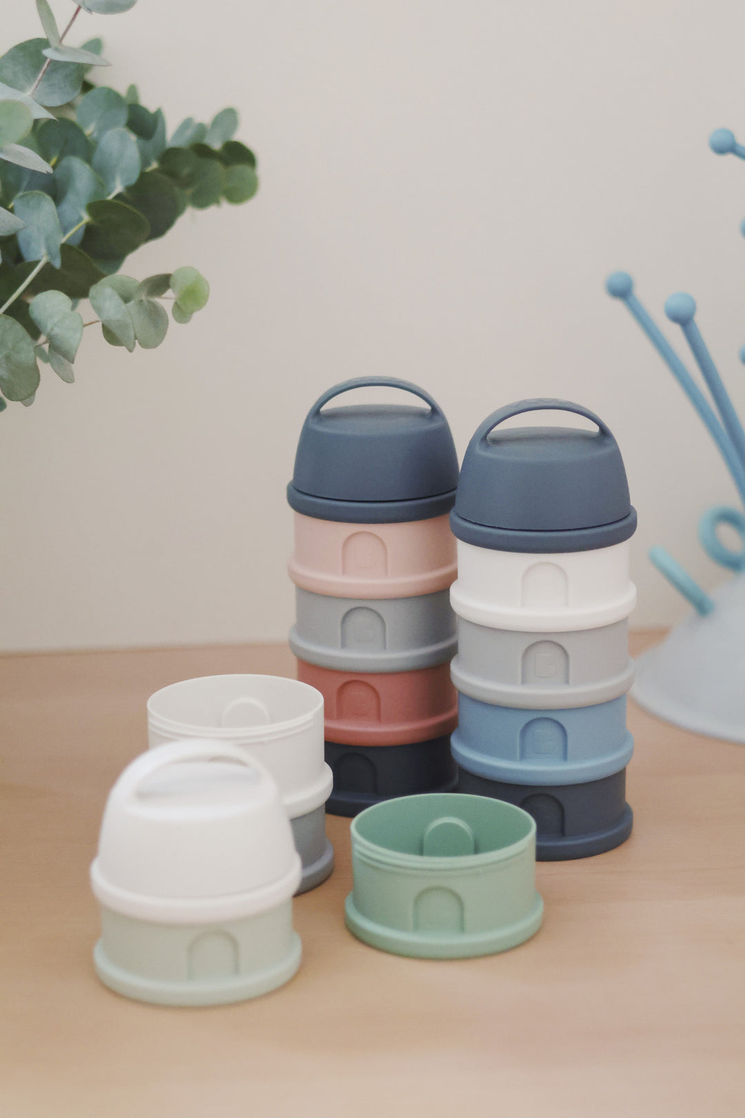 Beaba Formula and Snack Container - Mineral Grey/Blue