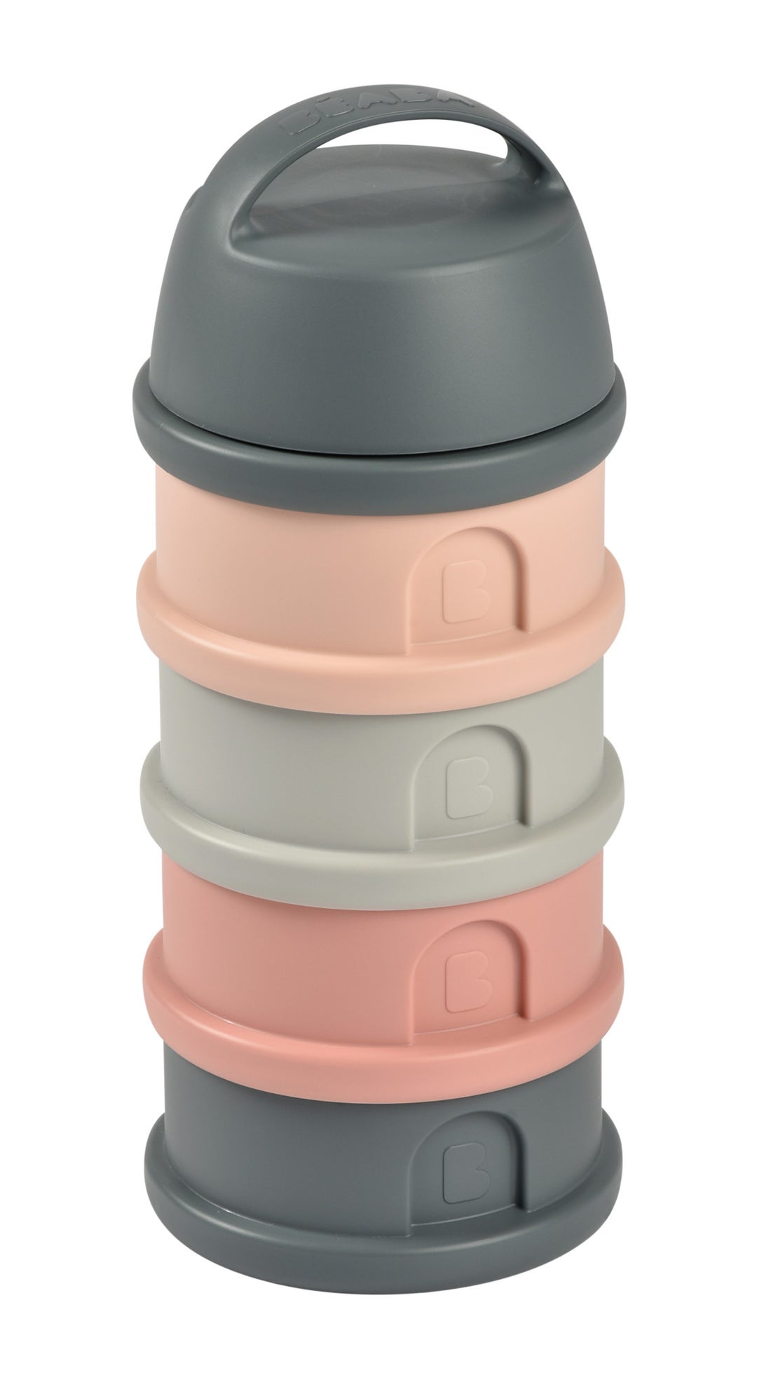 Beaba Formula and Snack Container - Mineral Grey/Pink