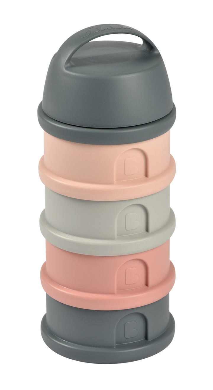 Beaba Formula and Snack Container - Mineral Grey/Pink