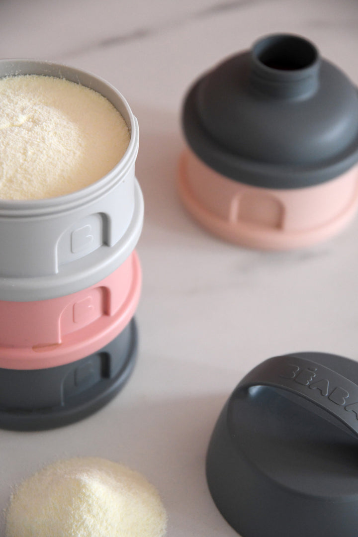 Beaba Formula and Snack Container - Mineral Grey/Pink