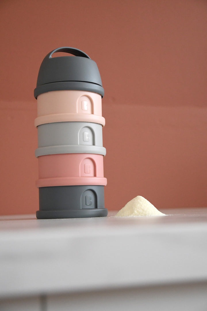 Beaba Formula and Snack Container - Mineral Grey/Pink