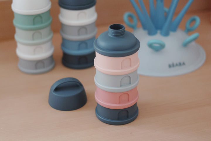 Beaba Formula and Snack Container - Mineral Grey/Pink