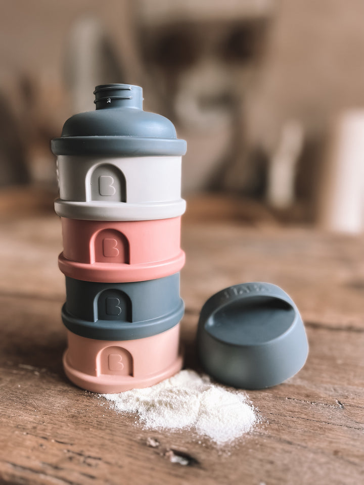 Beaba Formula and Snack Container - Mineral Grey/Pink