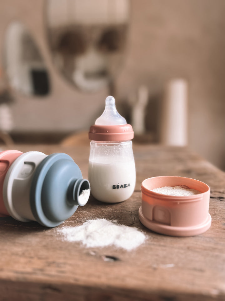 Beaba Formula and Snack Container - Mineral Grey/Pink