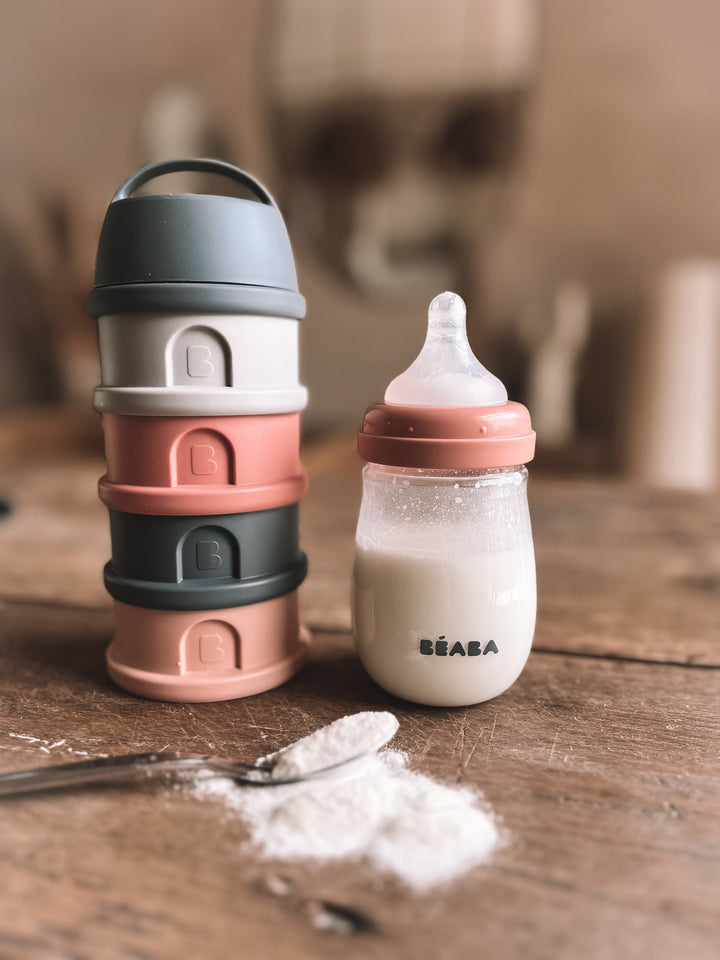 Beaba Formula and Snack Container - Mineral Grey/Pink