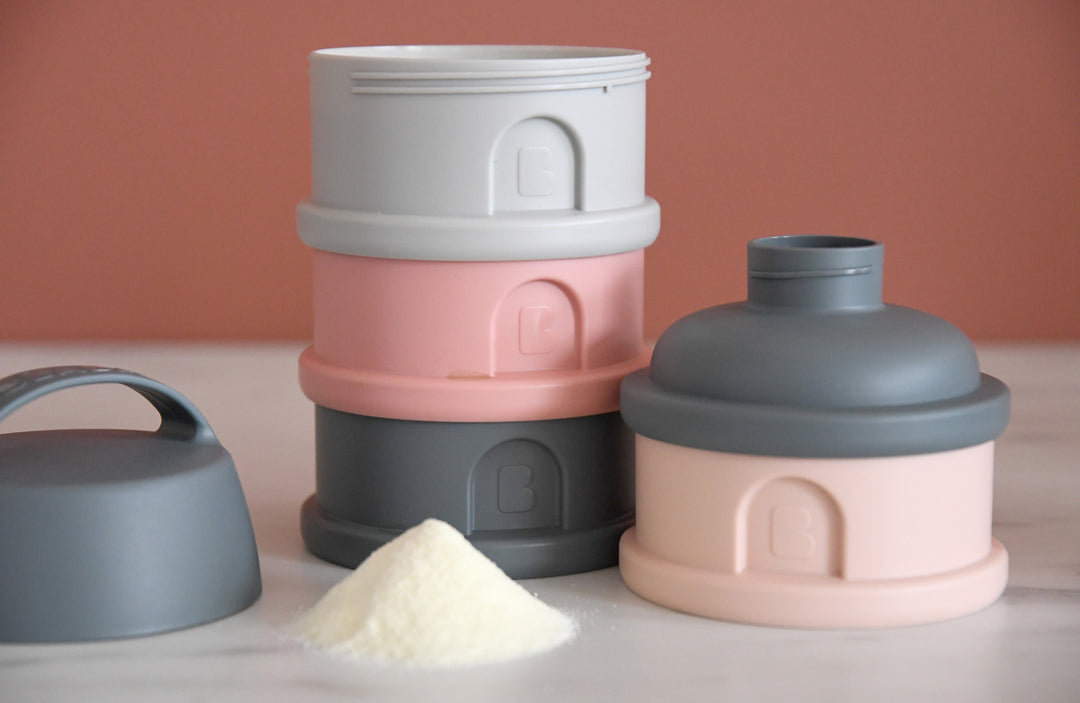 Beaba Formula and Snack Container - Mineral Grey/Pink