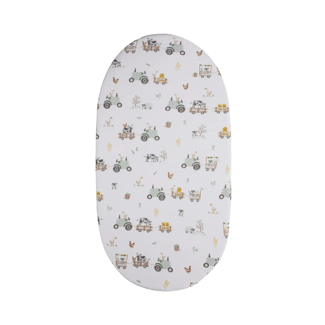 Living Textiles 1 Pack Bedside Sleeper Fitted Sheet- Tractor Ride