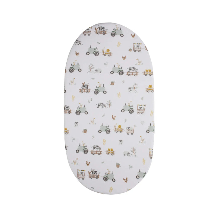 Living Textiles 1 Pack Bedside Sleeper Fitted Sheet- Tractor Ride