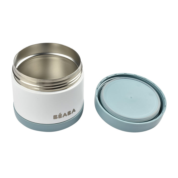 Beaba Stainless Steel Isothermal Portion 500ml - Baltic Blue / White