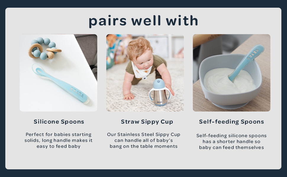BEABA SILICONE SUCTION BOWL - SAGE GREEN