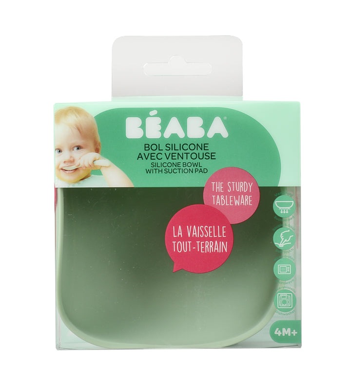 BEABA SILICONE SUCTION BOWL - SAGE GREEN