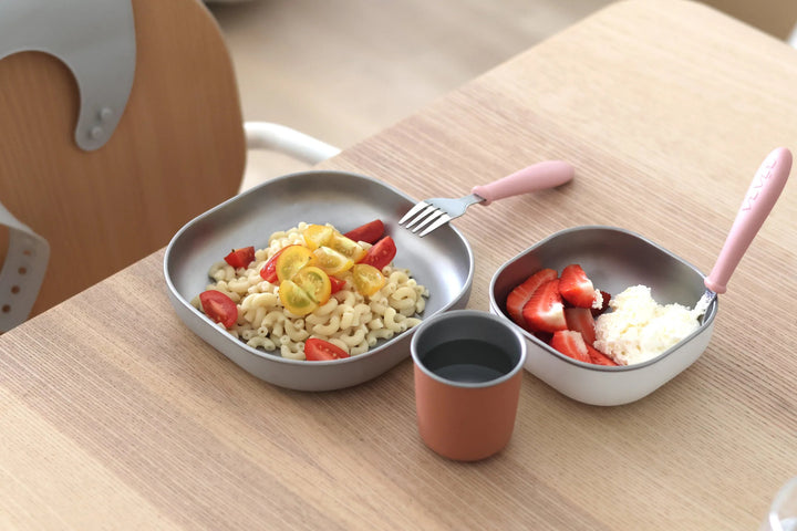 Beaba Stainless steel meal set - Terracotta