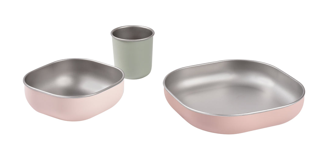 BEABA STAINLESS STEEL MEAL SET - CLAY