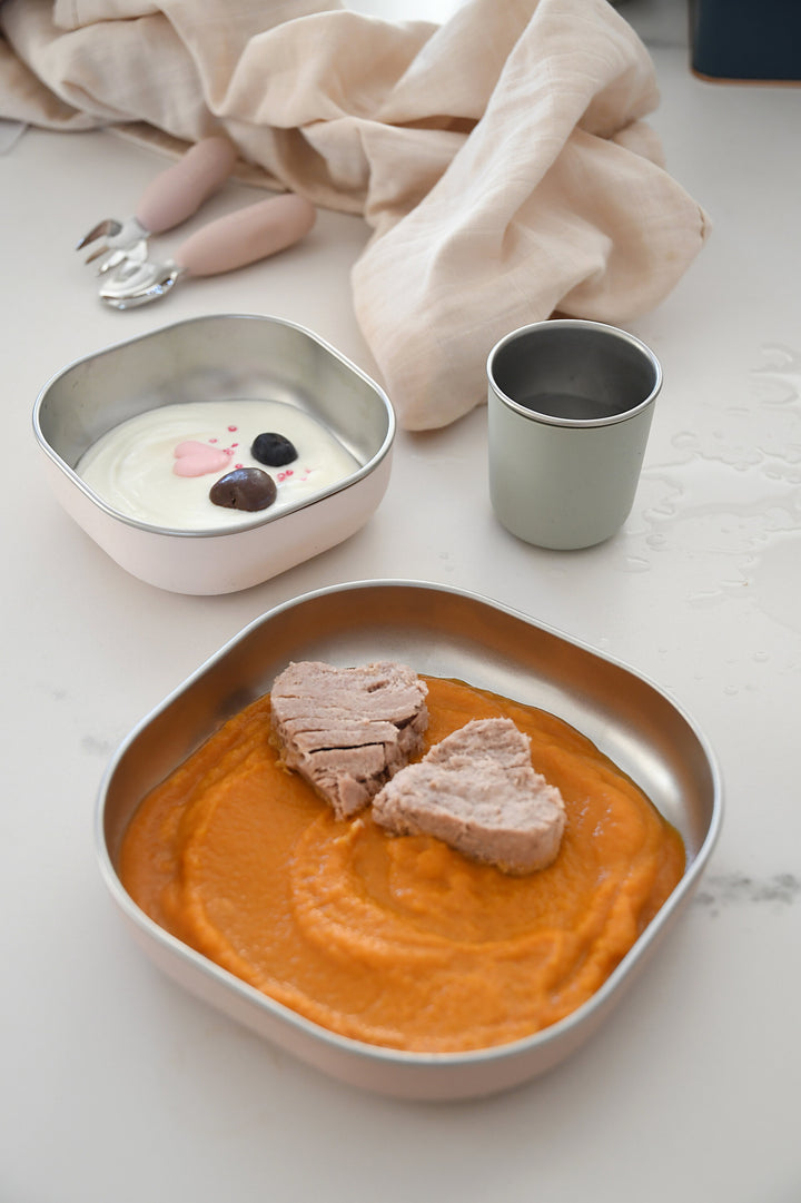 BEABA STAINLESS STEEL MEAL SET - CLAY