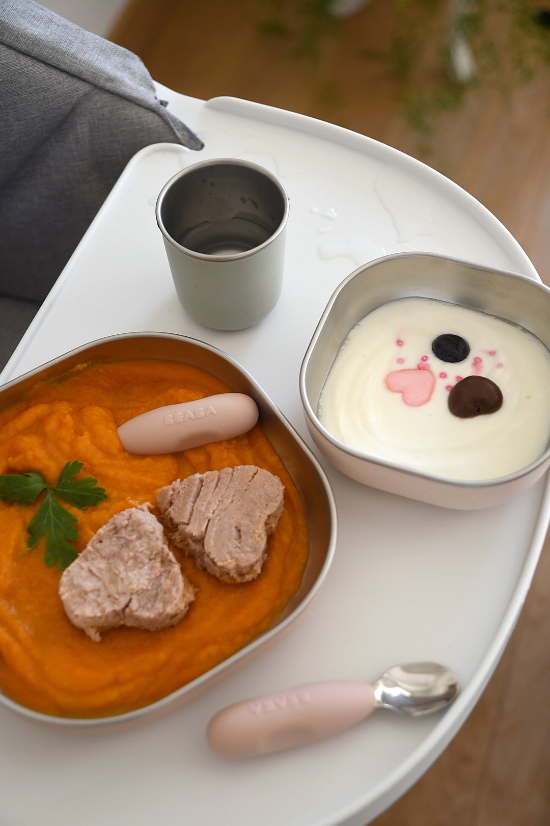 BEABA STAINLESS STEEL MEAL SET - CLAY