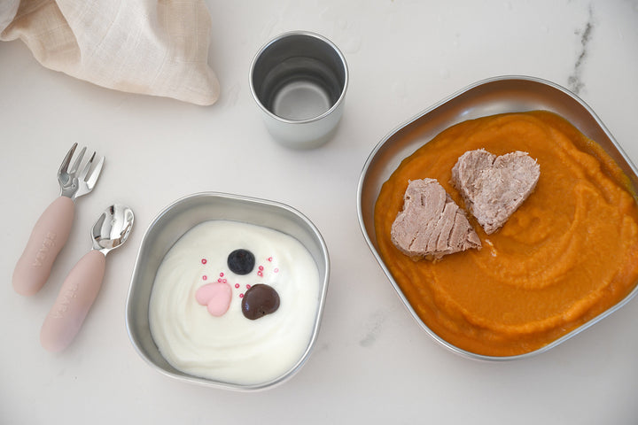 BEABA STAINLESS STEEL MEAL SET - CLAY