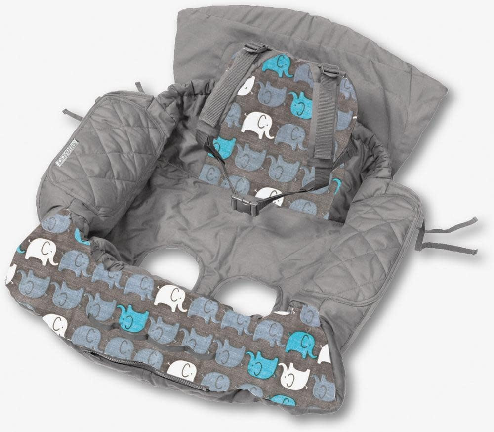Playette Shopping Trolley and High Chair Cover Grey-Elephants(1356830)