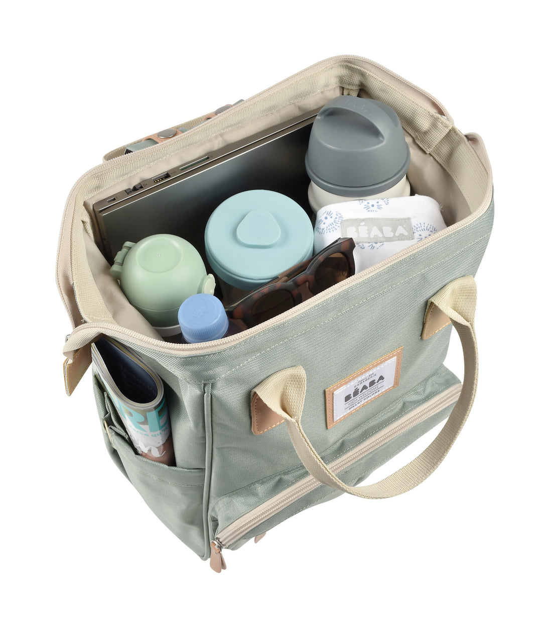 Beaba Wellington Nappy Bag Backpack - Sage Green