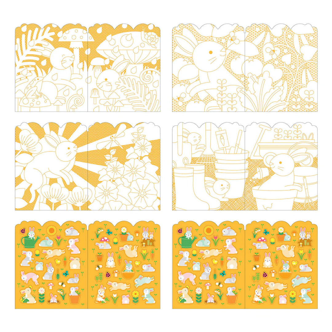 PETIT COLLAGE - COLOURING BOOK WITH STICKER | BUNNIE