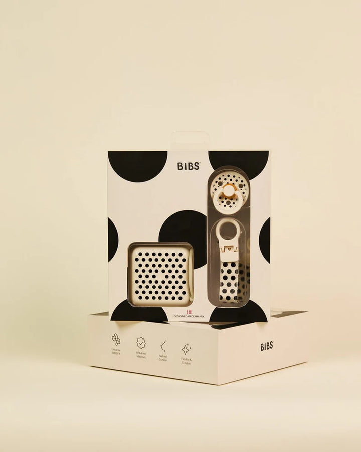 BIBS Gift Set, Soothe & Go - Polka Ivory/Black