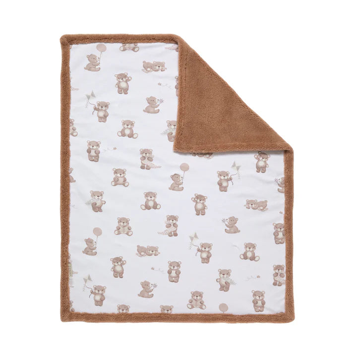 Living Textiles Organic Jersey Sherpa Blanket - Cuddly Bear