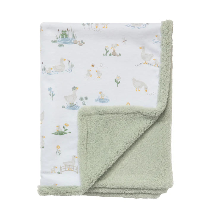 Living Textiles Organic Jersey Sherpa Blanket - Goosey