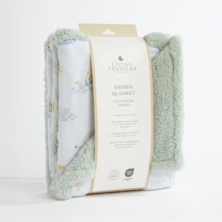 Living Textiles Organic Jersey Sherpa Blanket - Goosey