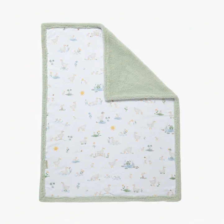 Living Textiles Organic Jersey Sherpa Blanket - Goosey