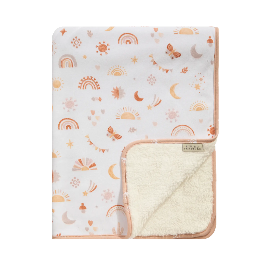 Living Textiles Jersey Sherpa Blanket - Bohemian Bliss