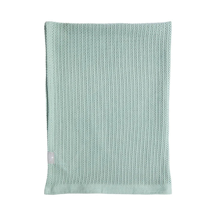 Living Textiles Cotton Bassinet Cellular Blanket - Sage