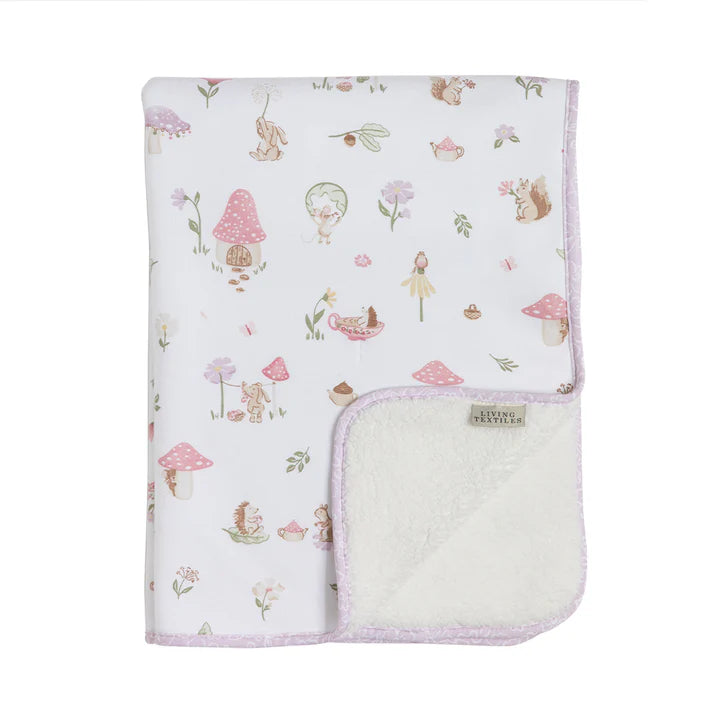 Living Textiles Jersey Sherpa Pram Blanket - Whimsical Wonderland