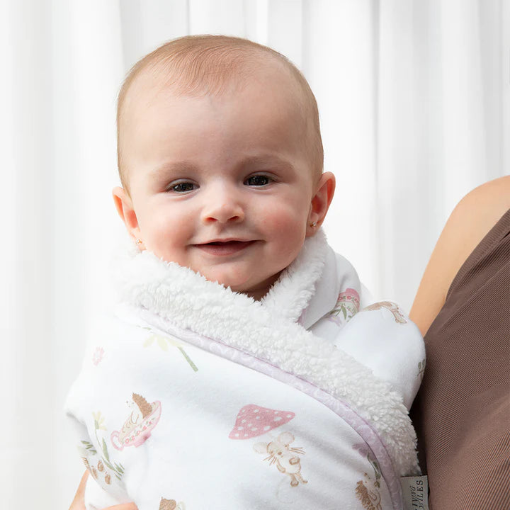 Living Textiles Jersey Sherpa Pram Blanket - Whimsical Wonderland