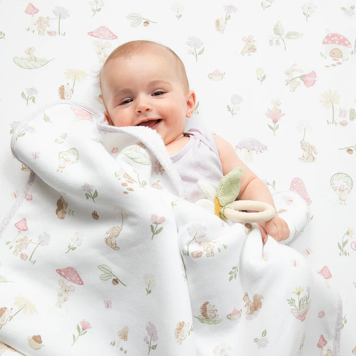 Living Textiles Jersey Sherpa Pram Blanket - Whimsical Wonderland