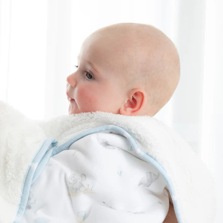 Living Textiles Sherpa Blanket - Elephant Playtime