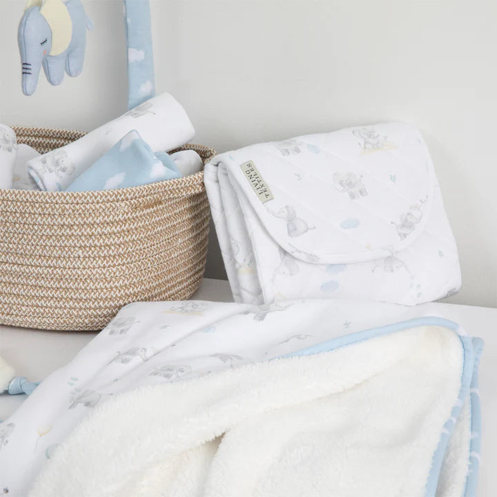 Living Textiles Sherpa Blanket - Elephant Playtime