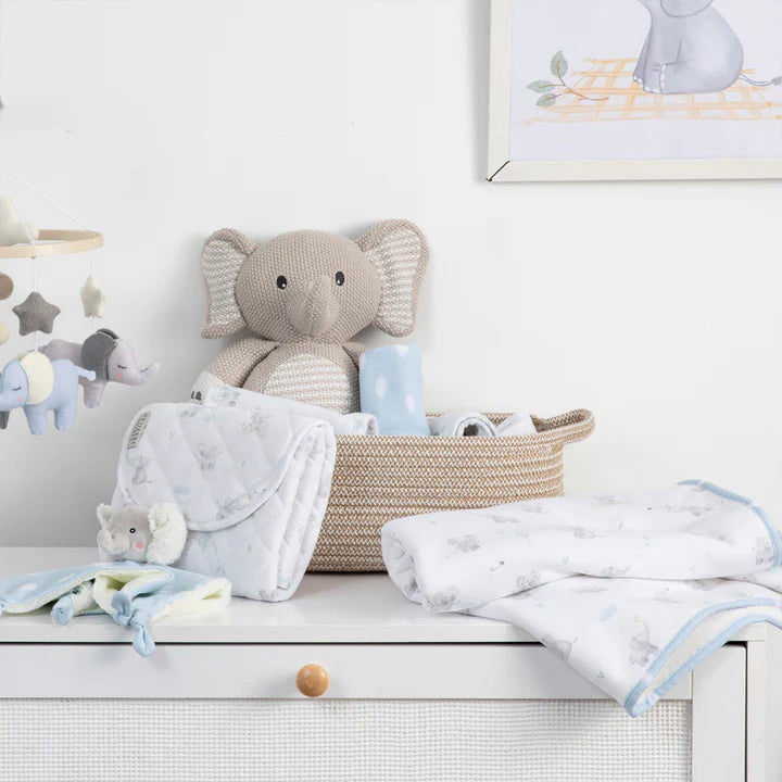 Living Textiles Sherpa Blanket - Elephant Playtime