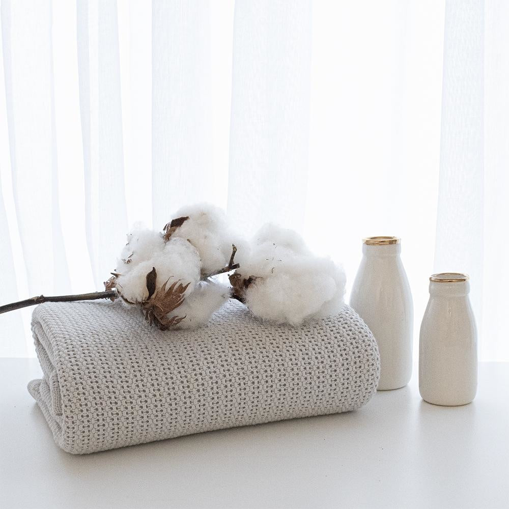 Living Textiles Organic Bassinet/cradle Cellular Blanket - Grey