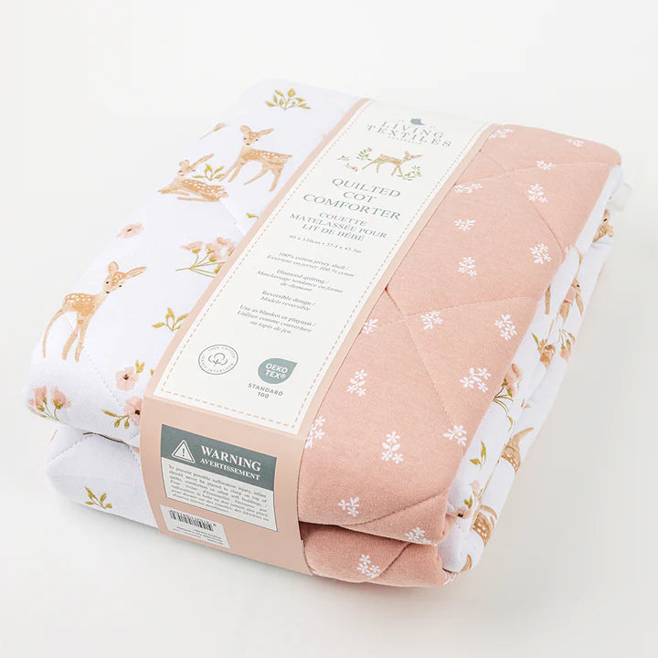 Living Textiles Reversible Quilted Cot Comforter - Sophia's Garden