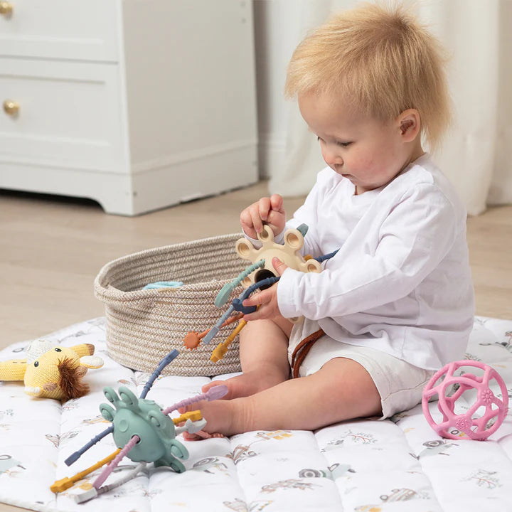 Living Textiles Organic Jersey Quilted Cot Comforter - Tractor Ride