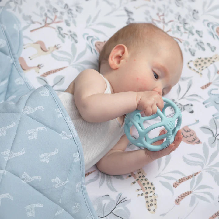 Living Textiles Reversible Organic Jersey Quilted Cot Comforter - Wild Safari