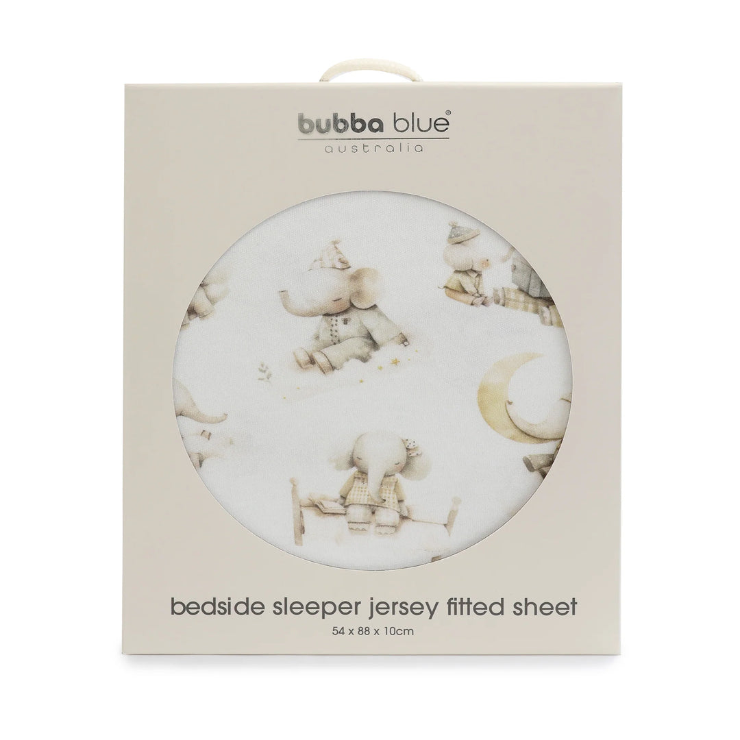 Bubba Blue Elephant Bedtime Jersey Co Sleeper/Bedside Sleeper Fitted Sheet