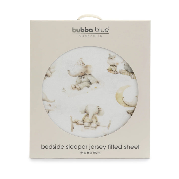Bubba Blue Elephant Bedtime Jersey Co Sleeper/Bedside Sleeper Fitted Sheet