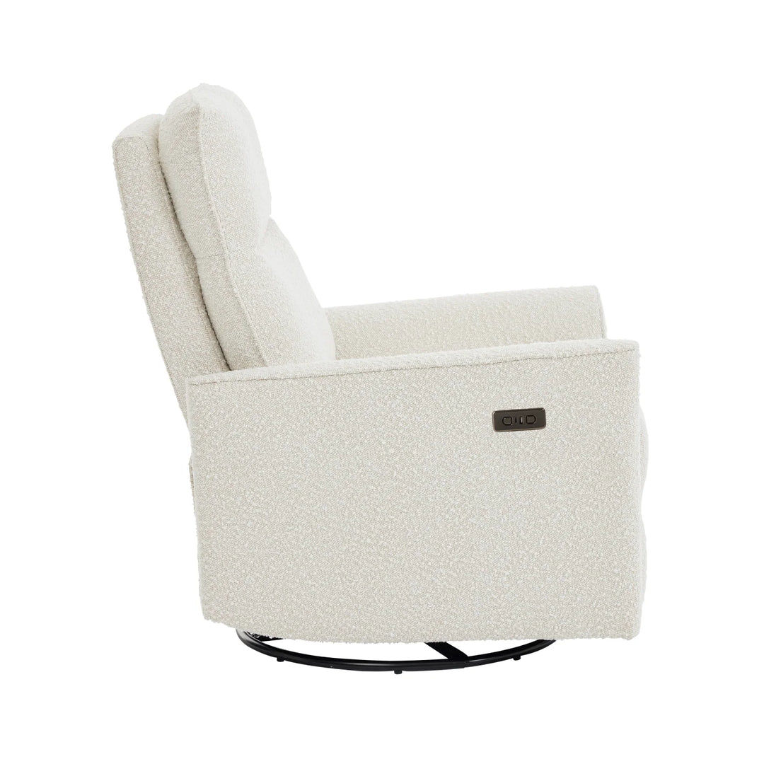 iL Tutto Felix Electric Recliner Glider Chair with USB in Vanilla Bouclé