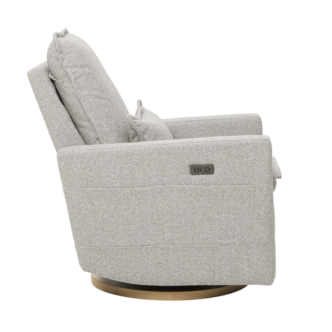 Il Tutto Frankie Electric Recliner Glider Nursery Chair in Grey Speckle Soft Tweed