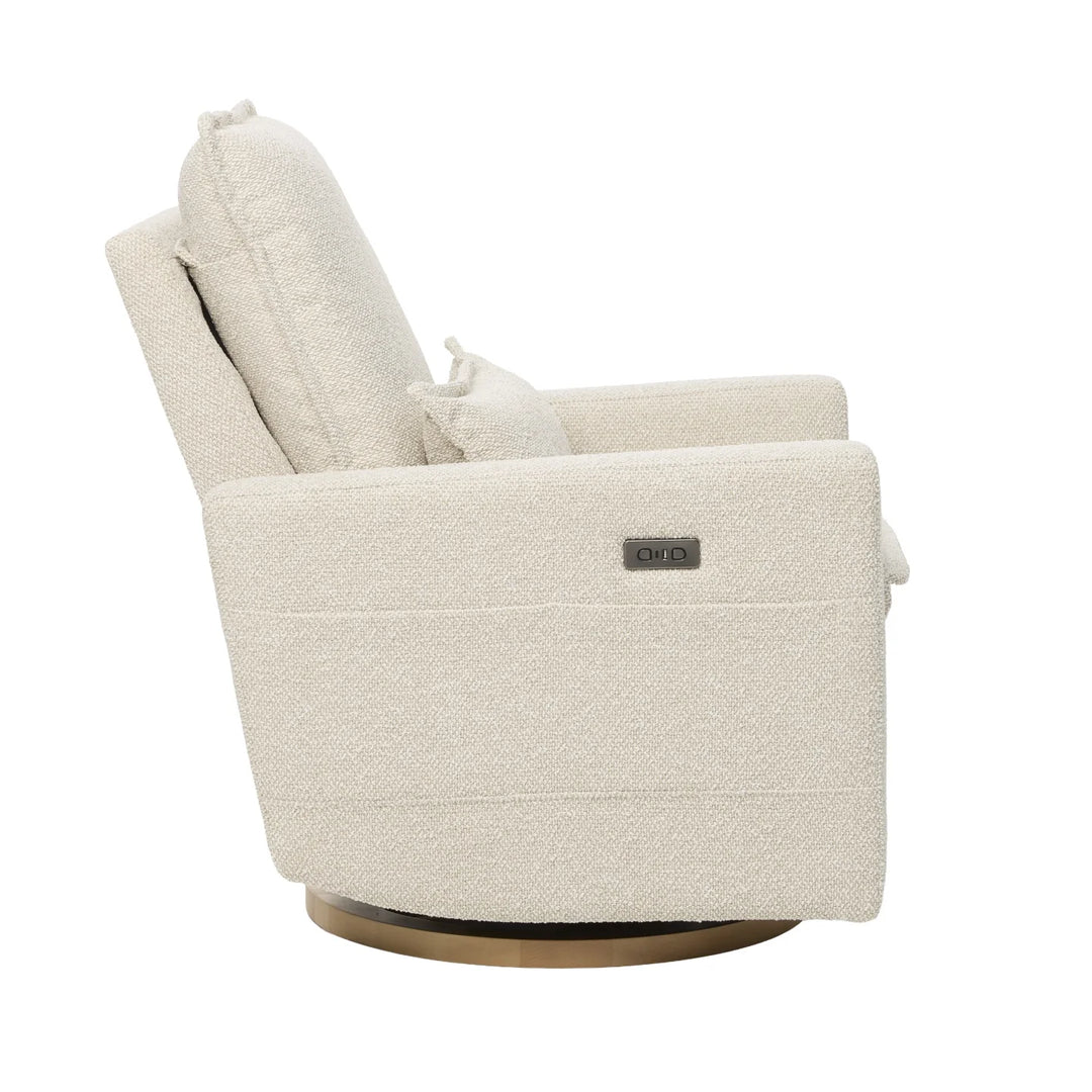 Il Tutto Frankie Electric Recliner Glider Nursery Chair in Light Beige Soft Tweed