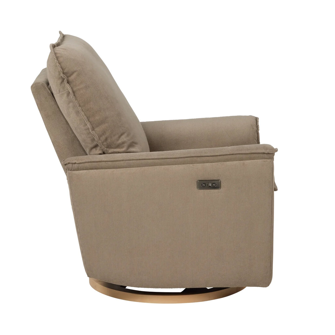 Il Tutto Louie Electric Recliner Glider Nursery Chair in Mocha Corduroy