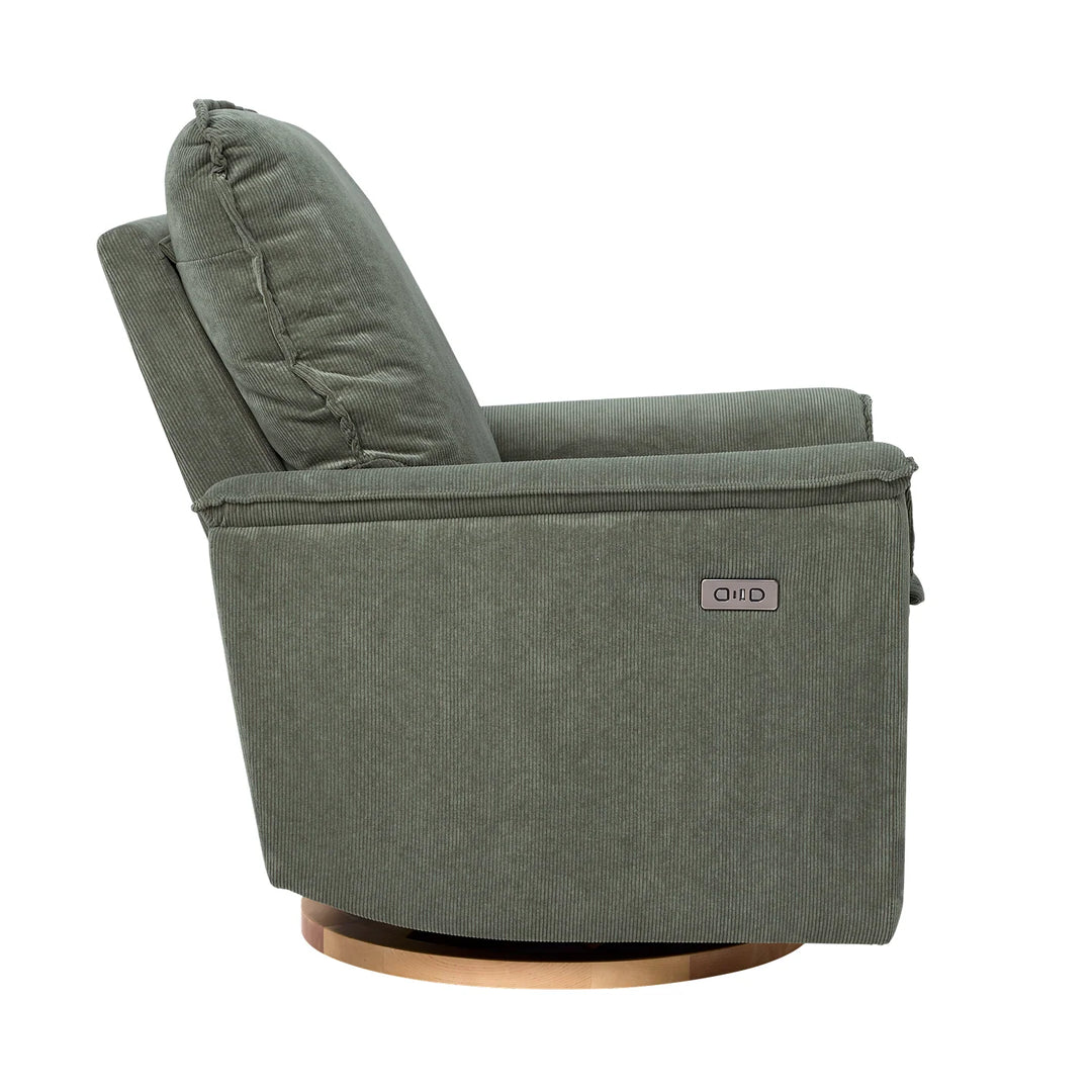 Il Tutto Louie Electric Recliner Glider Nursery Chair in Olive Corduroy