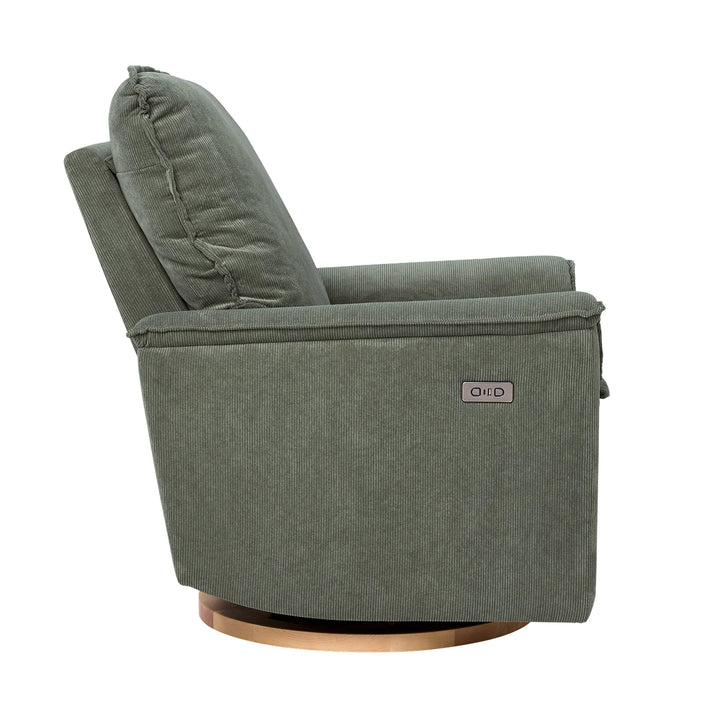 Il Tutto Louie Electric Recliner Glider Nursery Chair in Olive Corduroy