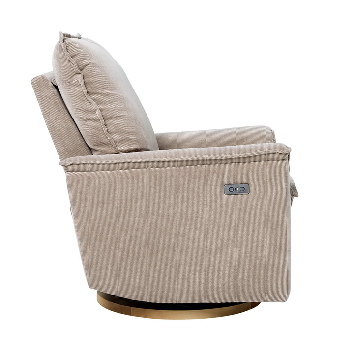 Il Tutto Louie Electric Recliner Glider Nursery Chair in Taupe Corduroy