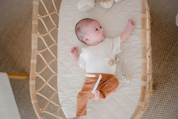 Bambella Designs Waterproof Bassinet Sheet/Change Mat Cover | Oat